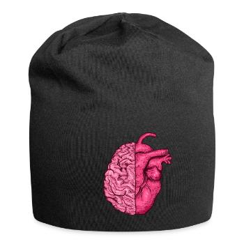 Heart vs. Brain head versus heart mind vs. heart - Jersey Beanie - black - Front
