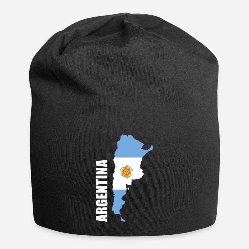 Argentinien - Jersey-Beanie - Schwarz