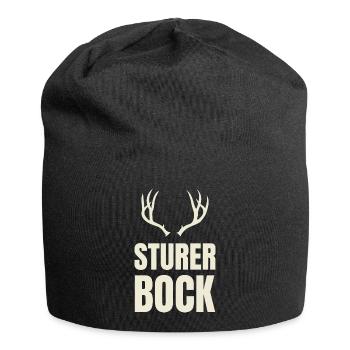 Sturer Bock Geschenk - Jersey-Beanie - Schwarz - Vorne