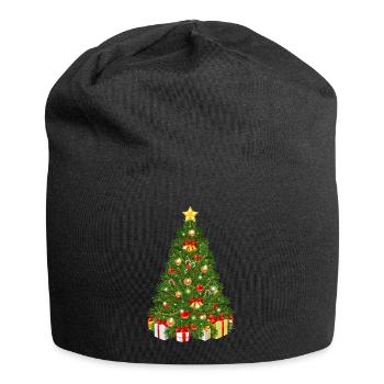 Weihnachtsbaum - Jersey-Beanie - Schwarz - Vorne