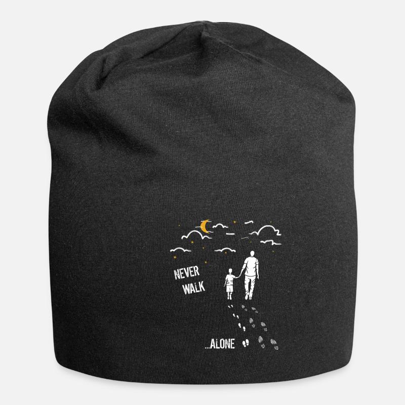 Vater und Sohn never walk alone - Jersey-Beanie - Schwarz