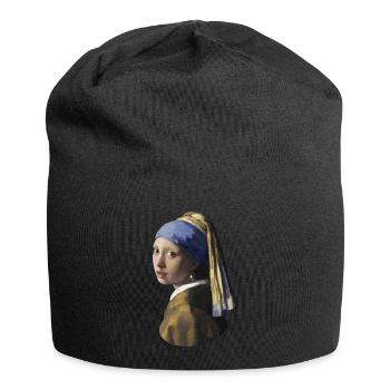 Jan Vermeer Mädchen mit Perlenohrgehänge * Sweater - Jersey-Beanie - Schwarz - Vorne