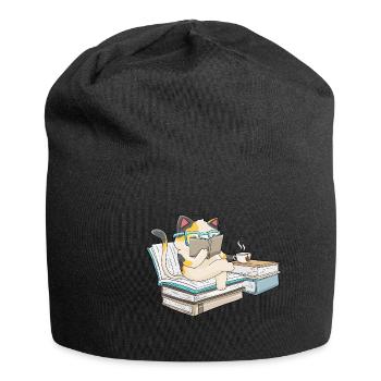 Kawaii chats livre livre de chat livres - Bonnet en jersey - noir - Devant