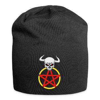 Satan satanique diable Pentagramme Cornes horreur - Bonnet en jersey - noir - Devant