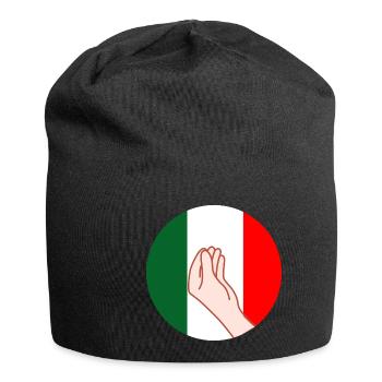 Drôle italien humour hand geste fierté pizza - Bonnet en jersey - noir - Devant