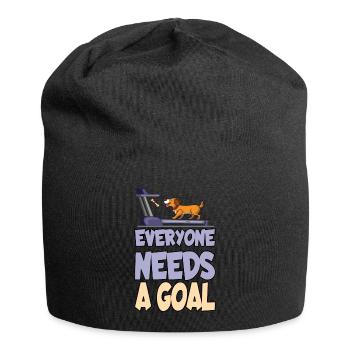 Jeder braucht ein Ziel - Jersey-Beanie - Schwarz - Vorne