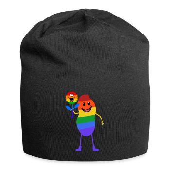 Erdnuss Gay Liebe Anders Partnerschaft LGBT Paar - Jersey-Beanie - Schwarz - Vorne