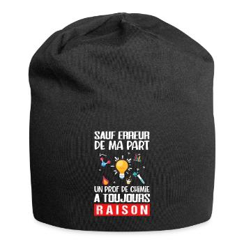 Professeur de chimie prof humour cadeau drôle - Bonnet en jersey - noir - Devant