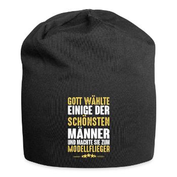 Modellflug - Modellflieger - Jersey-Beanie - Schwarz - Vorne