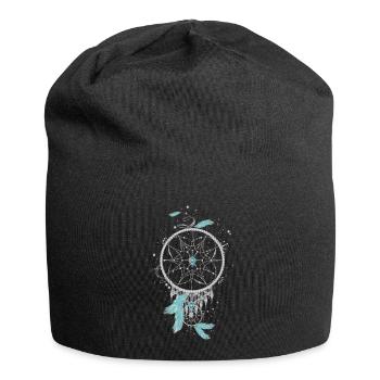 Ethno filigrane attrape-rêves en argent couleurs - Bonnet en jersey - noir - Devant