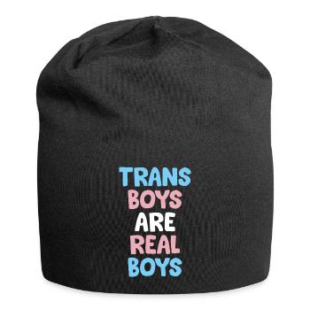 Trans-Jungs sind echte Jungs - Jersey-Beanie - Schwarz - Vorne
