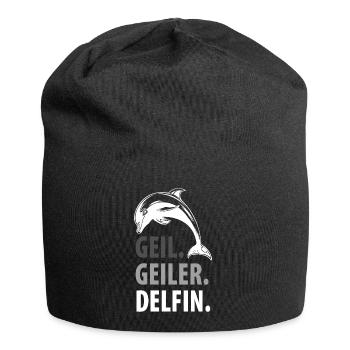 Delfin Delfine Meeressäuger - Jersey-Beanie - Schwarz - Vorne