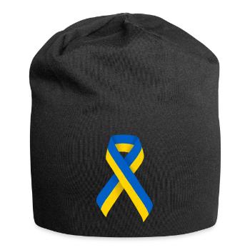 Ukrainische Band Schleife Flagge Ukraine - Jersey-Beanie - Schwarz - Vorne