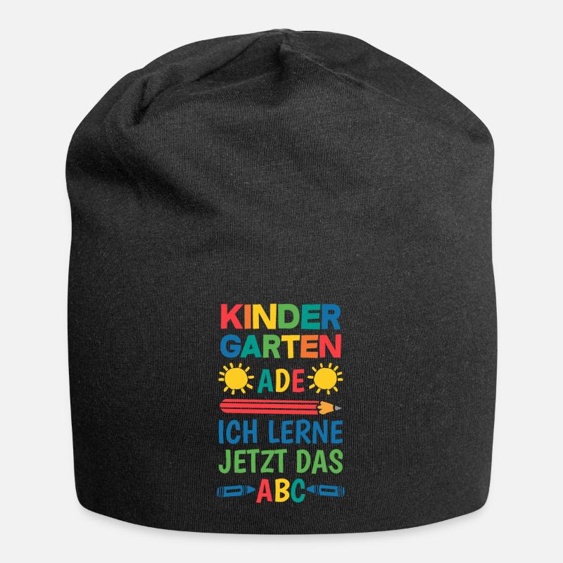 Kindergarten Ade Jetzt Lerne ich das ABC Schulkind - Jersey-Beanie - Schwarz