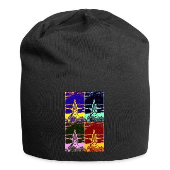 Die Kirche im Dorf - Jersey-Beanie - Schwarz - Vorne