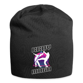 Martial Arts Self Defense Krav Maga Silhouettes - Jersey-Beanie - Schwarz - Vorne