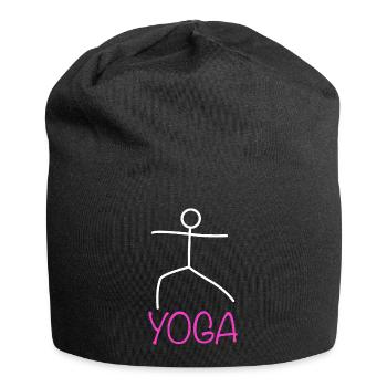 Yoga Figur - Jersey-Beanie - Schwarz - Vorne