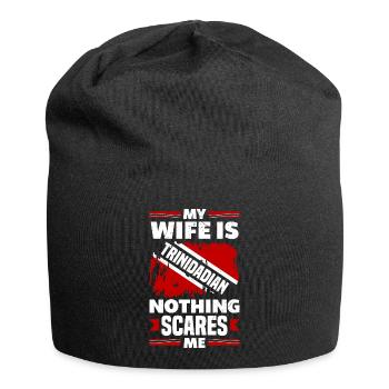Trinidad and Tobago Flag Trinidadian My Wife Is - Jersey-Beanie - Schwarz - Vorne