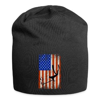 Drapeau américain États-Unis Chasse sous-marine Pêche au harpon - Bonnet en jersey - noir - Devant