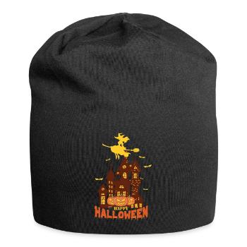 Halloween Hexe Kürbis - Jersey-Beanie - Schwarz - Vorne