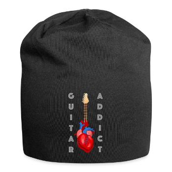 | accro aux guitares Guitare, Musique, École de musique - Bonnet en jersey - noir - Devant