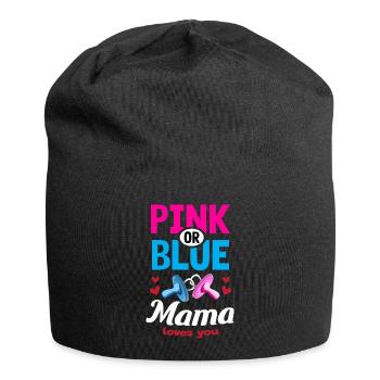 Maman rose ou bleue vous aime Gender Reveal Party - Bonnet en jersey - noir - Devant