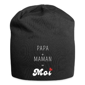 Papa plus maman égal moi - Bonnet en jersey - noir - Devant