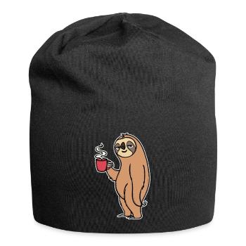 Animal Late Riser Sloth Mammal Lazy Tired - Jersey Beanie - black - Front