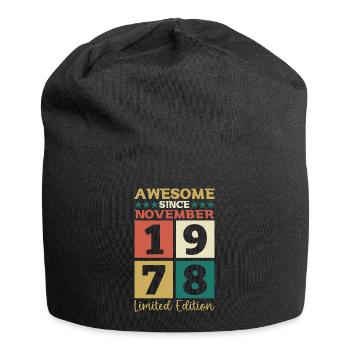 Novembre né 1978 - Cadeau de 44e anniversaire - Bonnet en jersey - noir - Devant