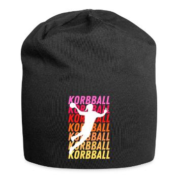 Korbball farbig - Jersey-Beanie - Schwarz - Vorne