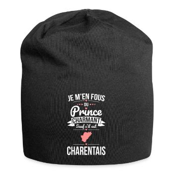 Fous du prince charmant sauf s'il est Charentais - Bonnet en jersey - noir - Devant