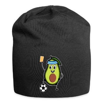 Carton jaune de l’arbitre de football Avocado - Bonnet en jersey - noir - Devant