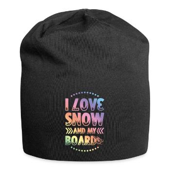 I love Snowboarding - Jersey-Beanie - Schwarz - Vorne