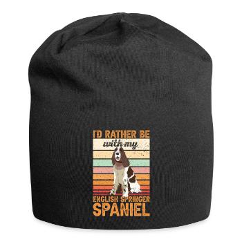 English Springer Spaniel Hund - Jersey-Beanie - Schwarz - Vorne