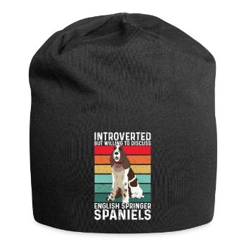 English Springer Spaniel Dog - Jersey Beanie - black - Front