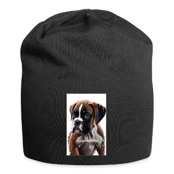 Boxer puppy - Jersey Beanie - black - Front