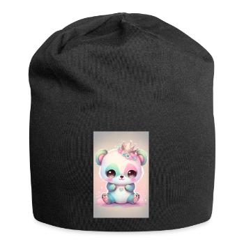 Baby Panda Prinzessin - Jersey-Beanie - Schwarz - Vorne