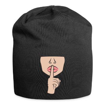 Silent gesture woman - Jersey Beanie - black - Front