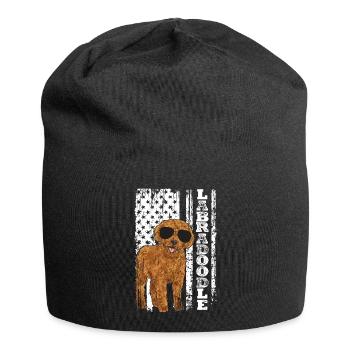 Labradoodle Hund - Jersey-Beanie - Schwarz - Vorne