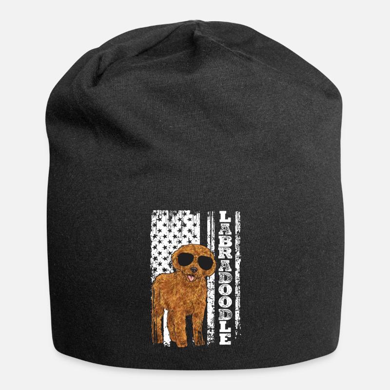 Labradoodle Hund - Jersey-Beanie - Schwarz