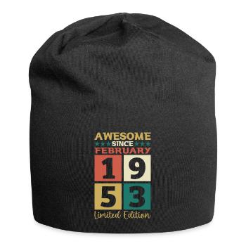 Jahrgang 1953 Februar 70. Geburtstag Geschenk Mann - Jersey-Beanie - Schwarz - Vorne