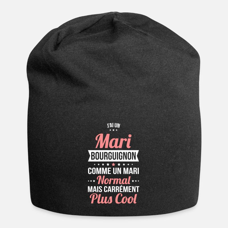 J'ai un mari Bourguignon plus cool - Bonnet en jersey - noir
