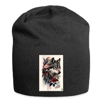 Wolf Design par ART8NS Art sur Streetwear S 03of25 - Bonnet en jersey - noir - Devant