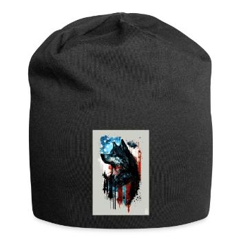 Wolf Design par ART8NS Art sur Streetwear S 14of25 - Bonnet en jersey - noir - Devant