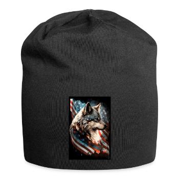 Wolf Design par ART8NS Art sur Streetwear S 19of25 - Bonnet en jersey - noir - Devant