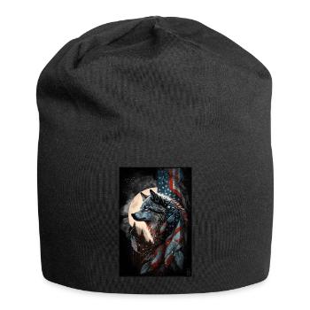 Wolf Design par ART8NS Art sur Streetwear S 25of25 - Bonnet en jersey - noir - Devant