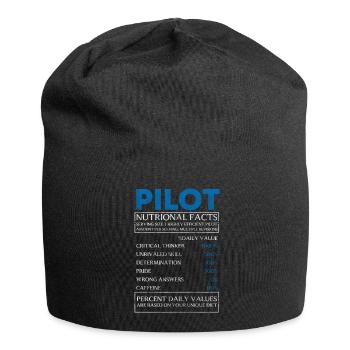 Flugzeug Herzschlag Luftfahrt Flugplatz - Jersey-Beanie - Schwarz - Vorne