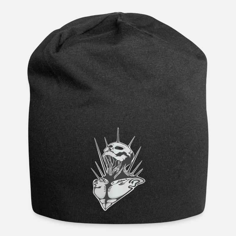 Skull - Jersey-Beanie - Schwarz