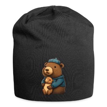 Capybara cuddling - Jersey Beanie - black - Front