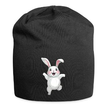 Lapin mignon - Bonnet en jersey - noir - Devant